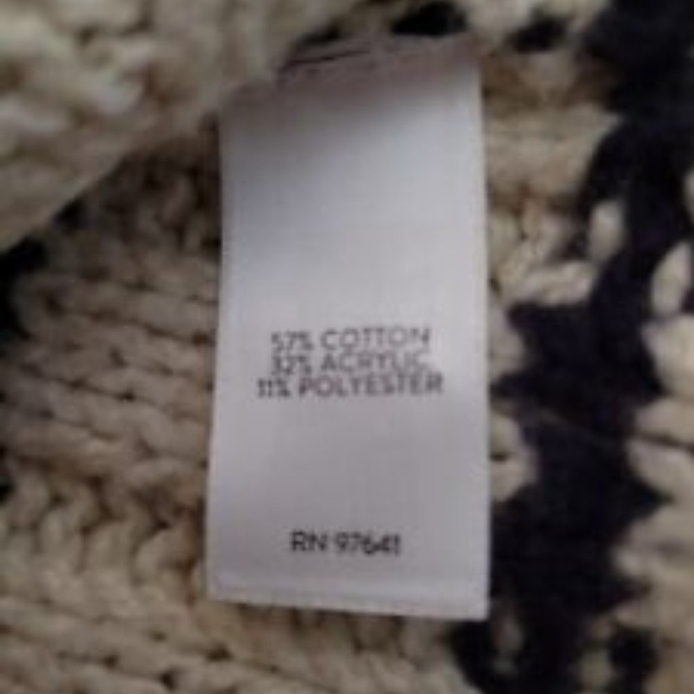 J. Jill White Chunky Knit Oversized Sweater w/ Navy Stripes ~ Size S ~ NEW! - Picture 4 of 6